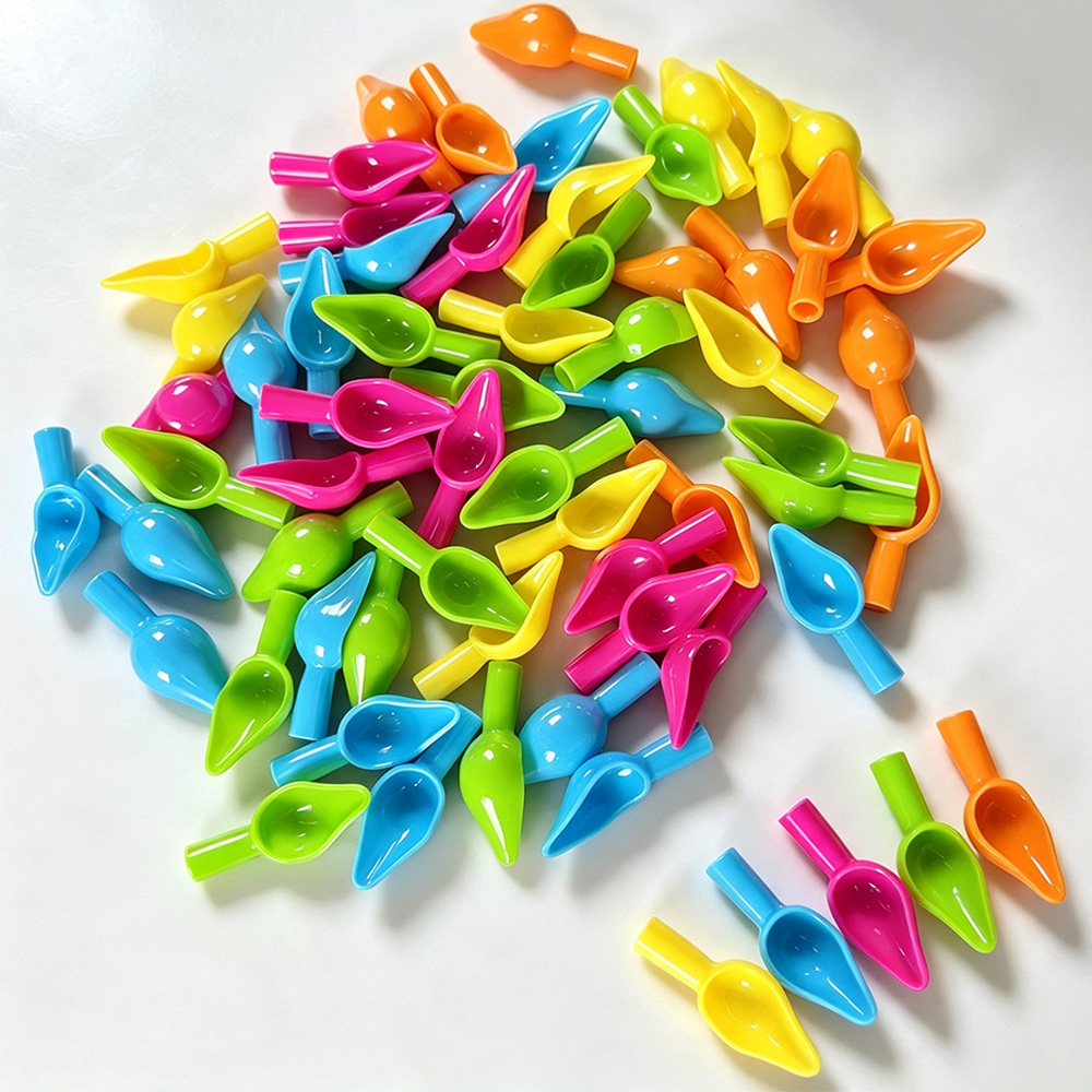 Baby Food Utensils - Mini cuillère d'alimentation en plastique colorée,